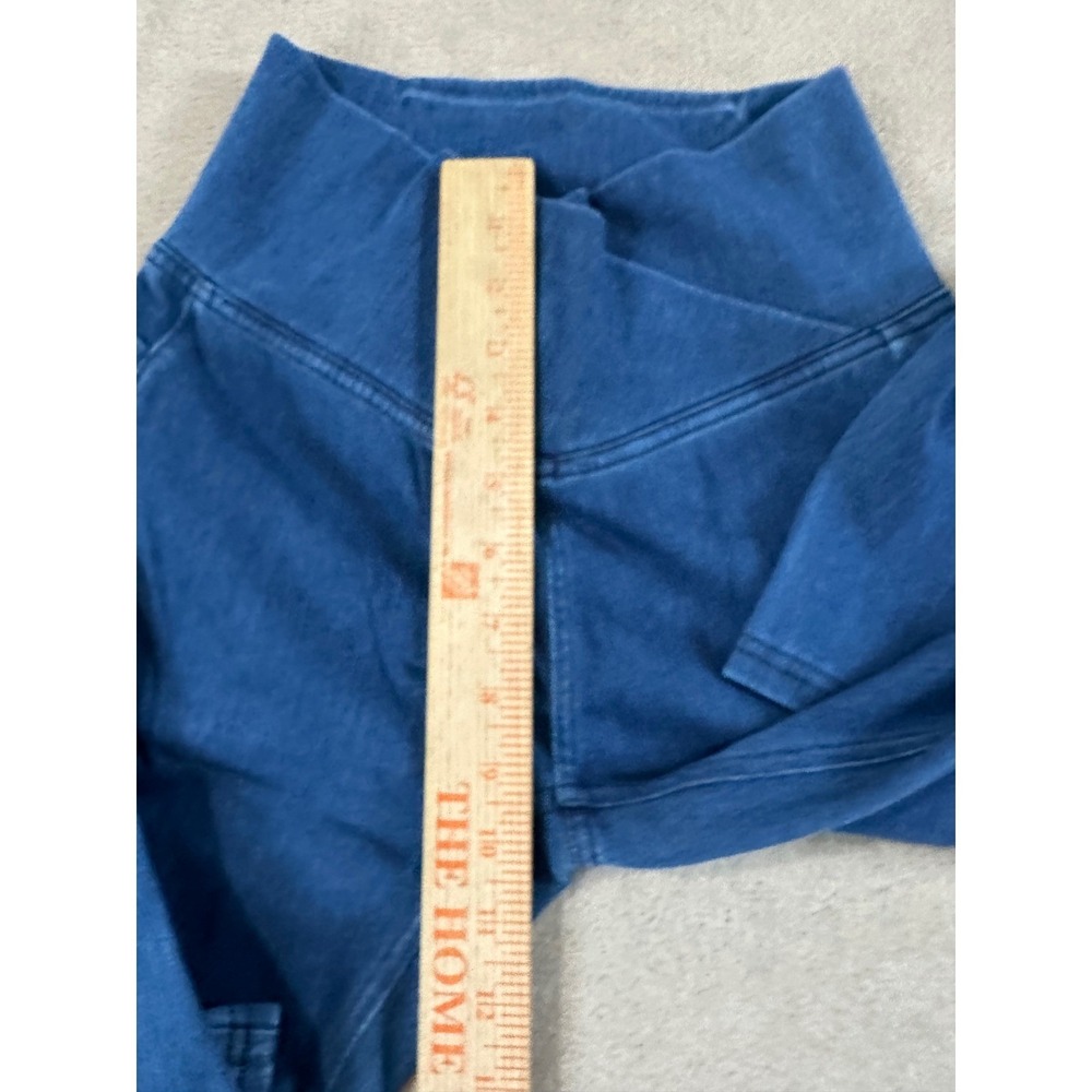 Halara Flex Denim High Waisted Crossover Leggings Womens XS Blue 7/8‎ Length NEW - Picture 9 of 13